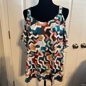 Lane Bryant shortsleeved cold shoulder top 18/20